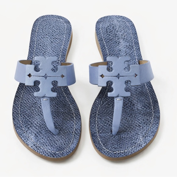 Tory Burch Shoes - Tory Burch  ocean mist Moore Flat Thong north leather size 7 -flip flop sandals